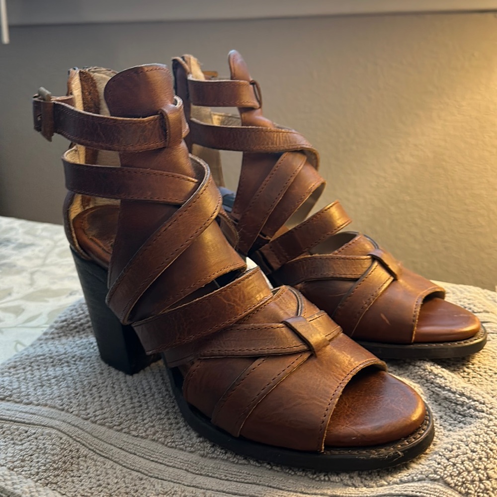 Freebird by Steven Claw strappy leather Sandal booties. Only worn once